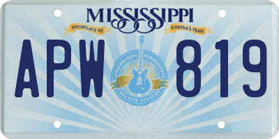 MS license plate APW819