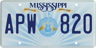MS license plate APW820