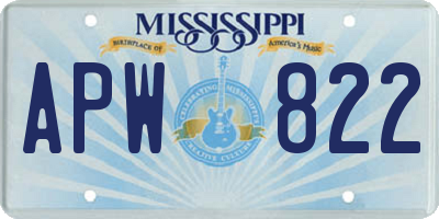 MS license plate APW822