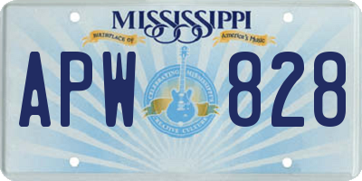 MS license plate APW828