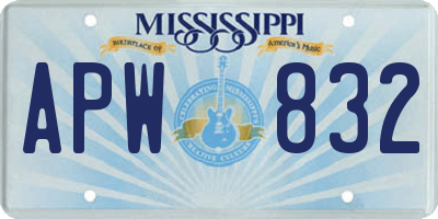 MS license plate APW832