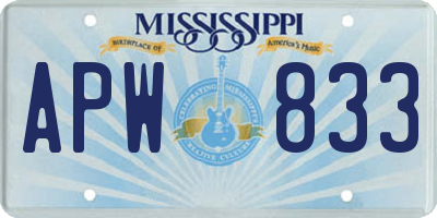 MS license plate APW833