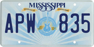 MS license plate APW835