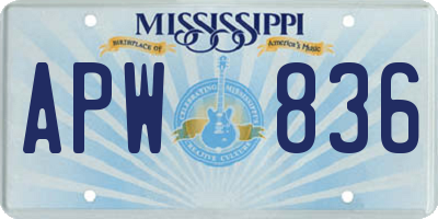 MS license plate APW836