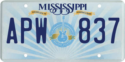 MS license plate APW837