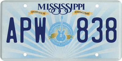 MS license plate APW838