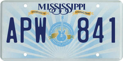 MS license plate APW841