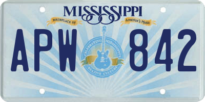 MS license plate APW842