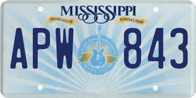 MS license plate APW843