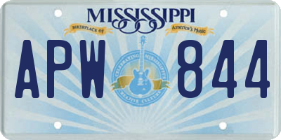 MS license plate APW844