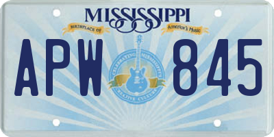 MS license plate APW845