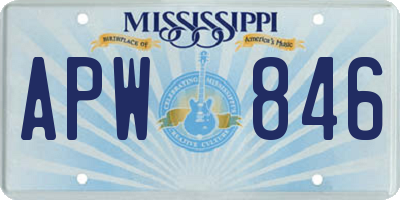 MS license plate APW846