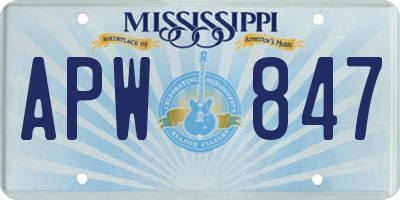 MS license plate APW847