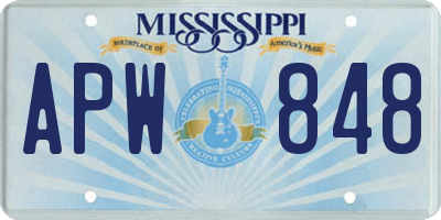 MS license plate APW848