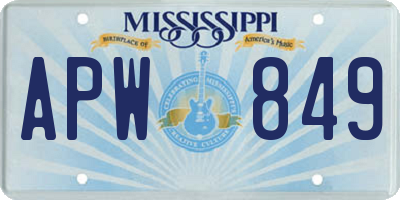 MS license plate APW849
