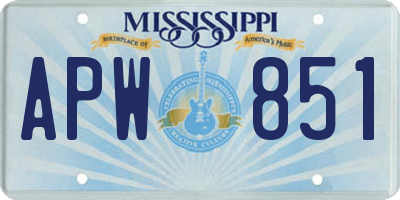MS license plate APW851