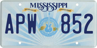 MS license plate APW852