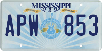 MS license plate APW853