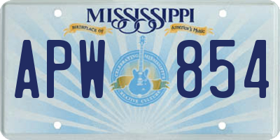 MS license plate APW854