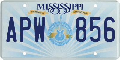 MS license plate APW856