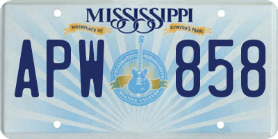 MS license plate APW858