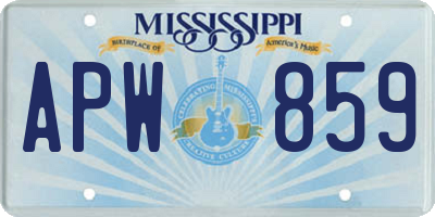 MS license plate APW859