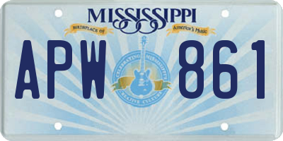 MS license plate APW861