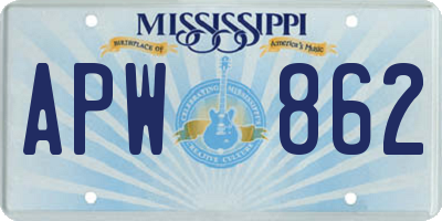 MS license plate APW862