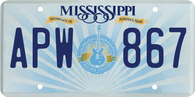 MS license plate APW867