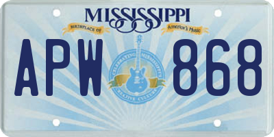 MS license plate APW868