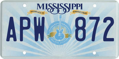 MS license plate APW872