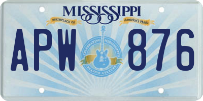 MS license plate APW876