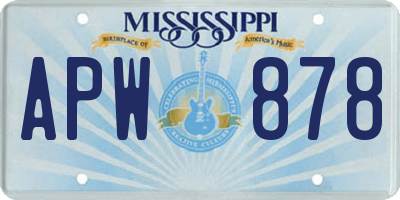 MS license plate APW878