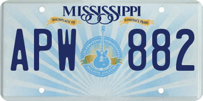 MS license plate APW882