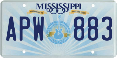 MS license plate APW883