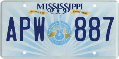 MS license plate APW887