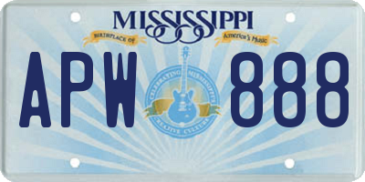 MS license plate APW888