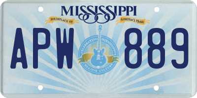 MS license plate APW889