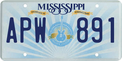 MS license plate APW891