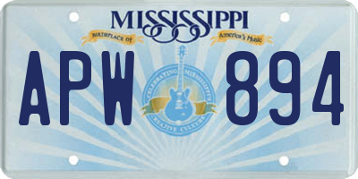 MS license plate APW894