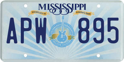 MS license plate APW895