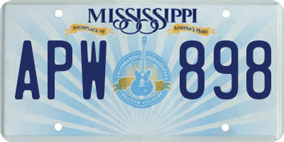 MS license plate APW898
