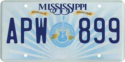 MS license plate APW899