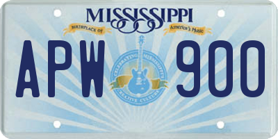 MS license plate APW900
