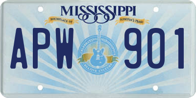 MS license plate APW901