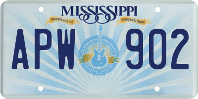 MS license plate APW902