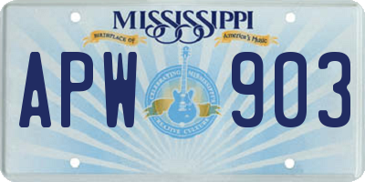 MS license plate APW903