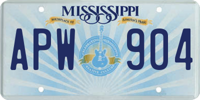 MS license plate APW904
