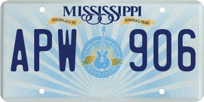 MS license plate APW906