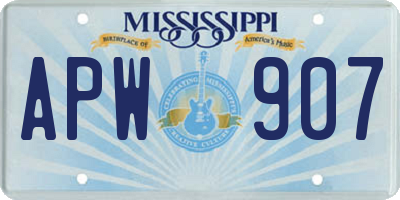 MS license plate APW907